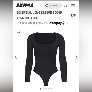 NWT sz. M Skims Long Sleeve Bodysuit